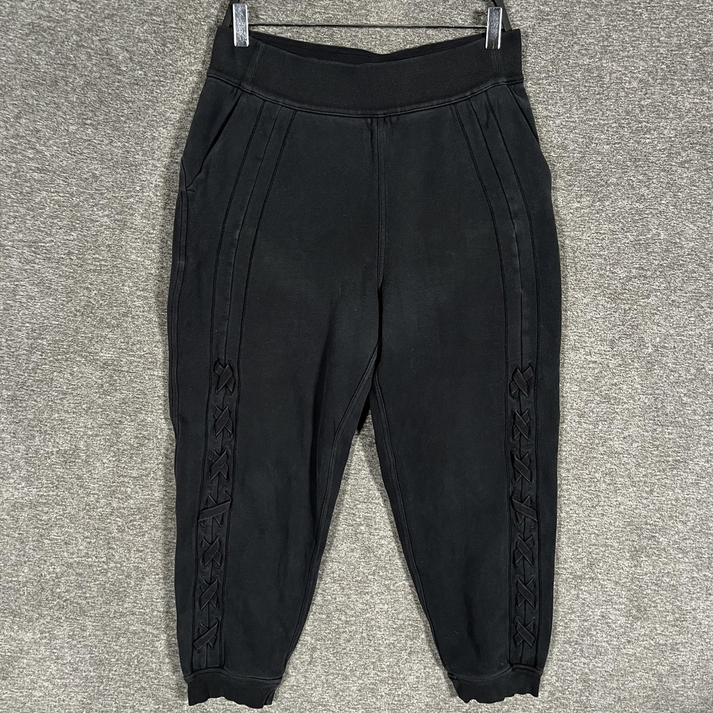 Lululemon Braided Detail High-Rise Jogger Pants Womens 10 Black Athleisure